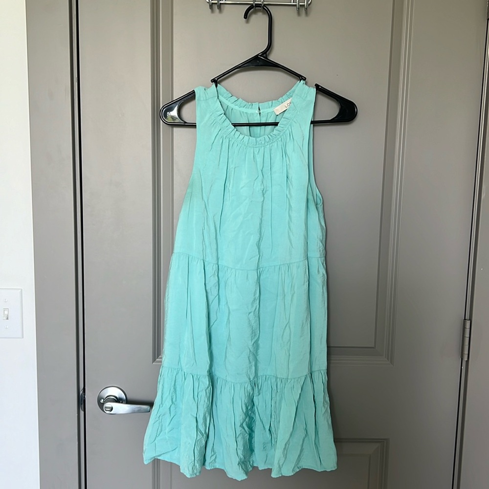 Teal, Loft, Small, short, sleeveless dress